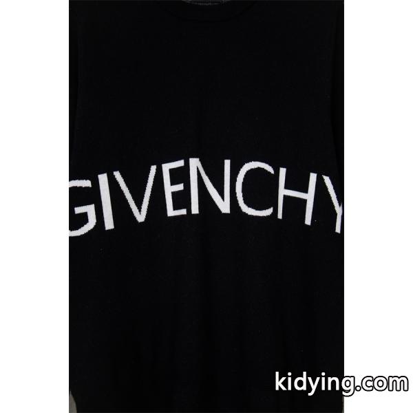 ブラック ホワイトロゴ ニット円领 トップス ジバンシー GIVENCHY 偽物 2025秋冬対応 トレンド-2