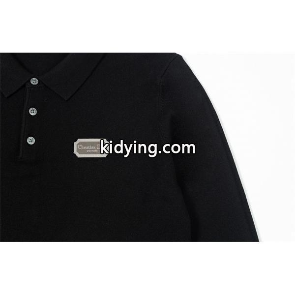 評価急上昇 長袖 ポロニット ブラック メンズ 2025秋冬 DIOR ディオール コピー-5