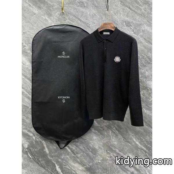 ブラック / グレー セーター POLO パターン ロゴ 2025秋冬個性 MONCLER モンクレール 高品質 コピー-2