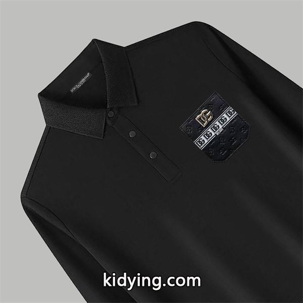 ドルチェ & ガッバーナ DOLCE & GABBANA 偽物 秋冬 お洒落 ホワイト ポロ领 ポケットモチーフ ロングスリーブ 長袖T シャツ-6