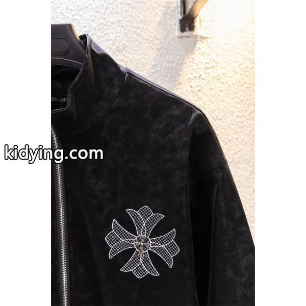 暖冬新作 ブラック クロス刺繍デザイン Chrome Hearts クロムハーツ スーパーコピー ジャケット 裏起毛-3