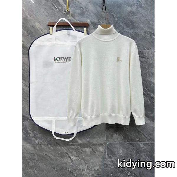2025秋冬 ロエベ LOEWE コピー セーター ロゴ刺繍入り シックで上品な大人のニットセーター-0