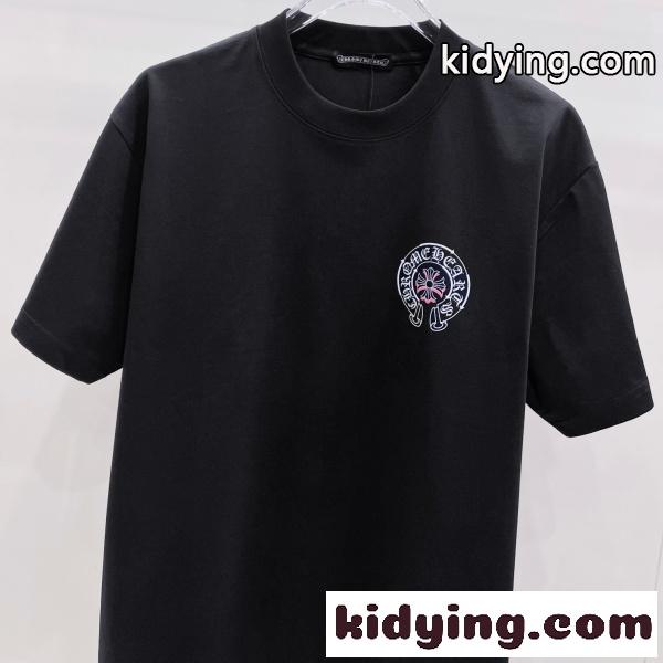 2026新作 Chrome Hearts 激安 クロムハーツ 半袖Tシャツ クロスロゴ バックプリント コットン クルーネック ストリート ユニセックス 人気アイテム-3
