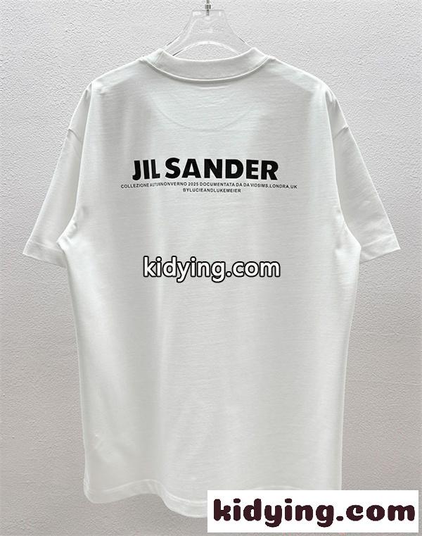 期間限定 ダブルロゴ ジルサンダー Tシャツ ホワイト 半袖 コントラストプリント JIL SANDER コピー-2