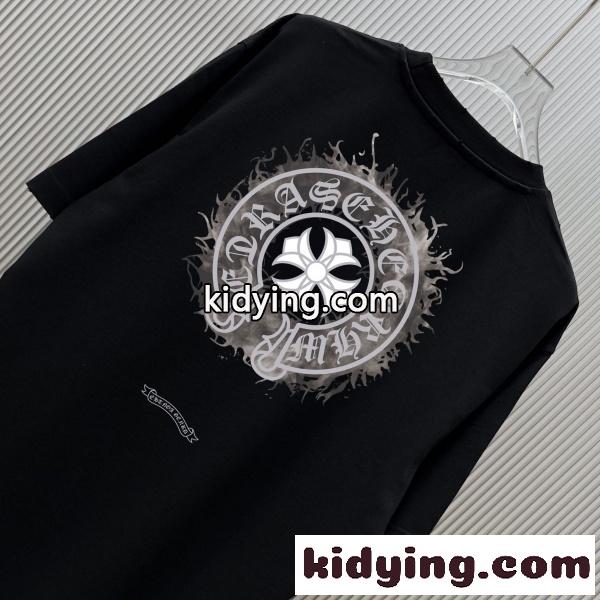 2026新作 CHROME HEARTS 激安 クロムハーツ 半袖Tシャツ バックプリント クルーネック ウォッシュ加工-7