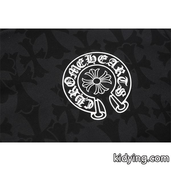 クロムハーツ コピー Chrome Hearts パーカー プレミアム品質 ブラック フラワーモチーフ袖 上質素材 2025秋冬準備-2