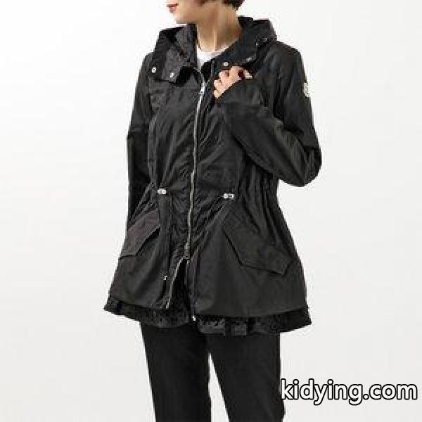 MONCLER モンクレール LOTUS 4612685 54155 フード付き スプリングコート ナイロン ジャケット フラワーフリル カラー999/ブラック レディース :300313225:インポートセレクト musee - 通販ショッピング-0