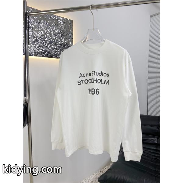 秋冬 高評価 ホワイト プリント ロングTシャツ ACNE STUDIOS アクネ ストゥディオズ コピー-3