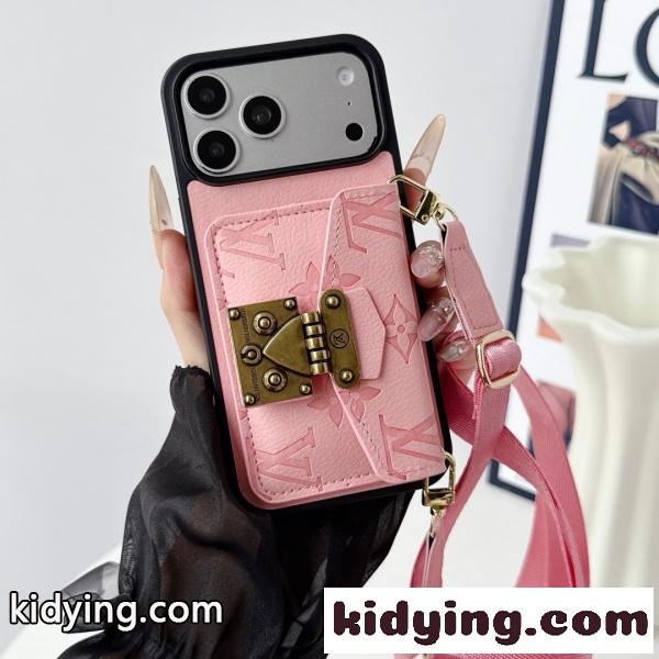2026新作 Louis Vuitton 激安 ルイヴィトン iPhone17 ケース カード収納 ショルダーストラップ付き ロックデザイン スマホケース 人気アイテム-6