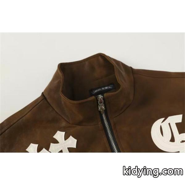 クロムハーツ コピー 高級 クール スエードジャケット クロスデザイン ジップアップ CHROME HEARTS-0