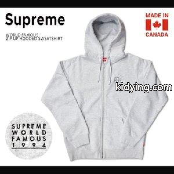 Supreme シュプリーム WORLD FAMOUS ZIP UP HOODED SWEATSHIRT ジップパーカー スウェット フリース グレー SUPREME :sp-1372:buddy-stl - 通販ショッピング-0