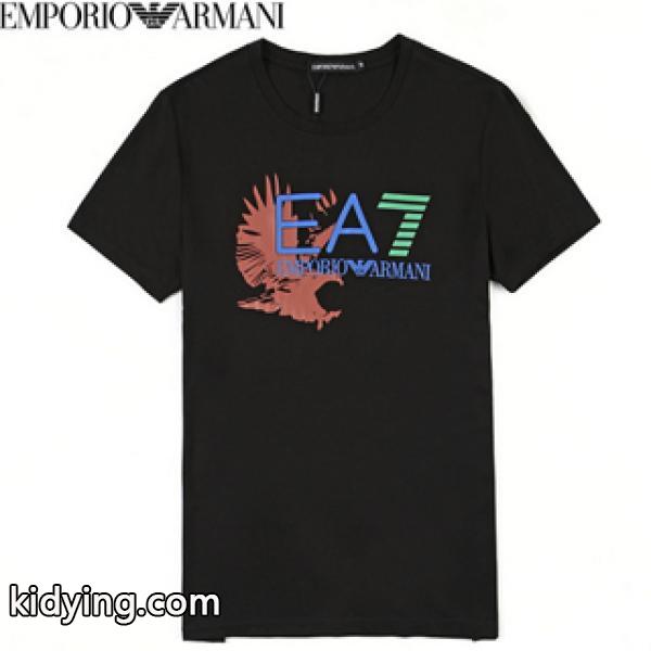 ARMANI アルマーニ 通販 半袖tシャツ ロゴプリント レトロなルック ストレスフリーな着心地 3色展開-0