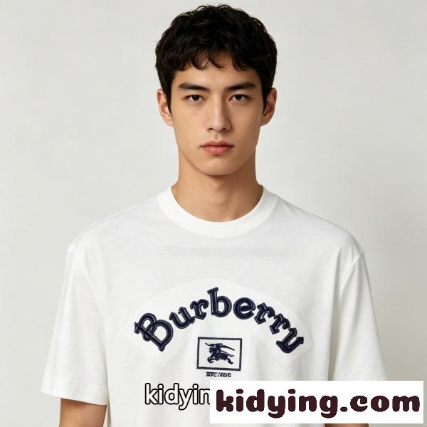 BURBERRY コピー バーバリー コピー アーチロゴ刺繍Tシャツ ホースマーク 半袖カットソー 人気 定番-0