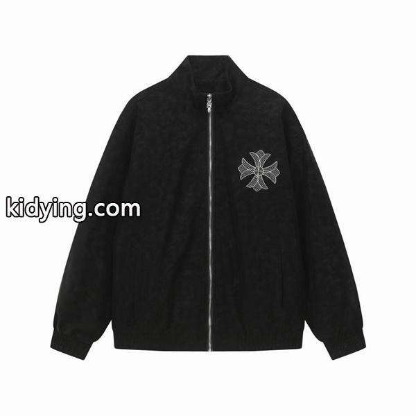 CHROME HEARTS 偽物 シンプル 上質 スエードジャケット ワンポイントクロス クロムハーツ-0