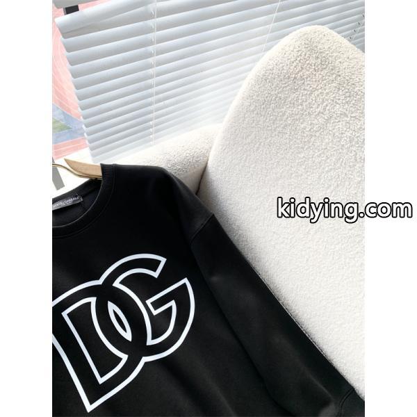 ブラック × ホワイト 2 色 大 DG ロゴ 円领 スウェット ドルチェ & ガッバーナ DOLCE & GABBANA 偽物 秋冬ブランド派注目-6