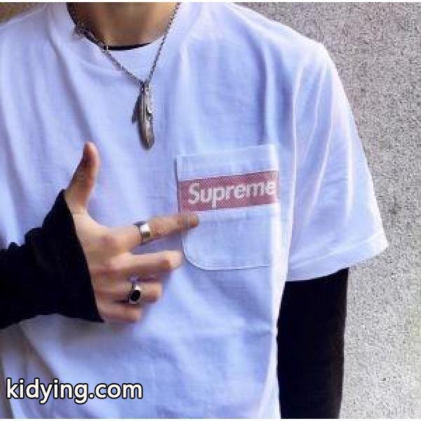 Supreme 19SS Mesh Stripe Pocket Tee Box logo 爆発的な人気 Tシャツ/半袖 2色可選着やすい色味_シュプリーム SUPREME_ブランド コピー 激安(日本最大級)-0