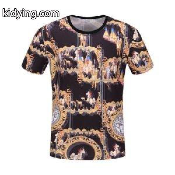 爆買い大得価シンプル春夏ｔシャツ半袖トップスVERSACEヴェルサーチ スーパー コピー通気性吸水速乾性メンズ-0