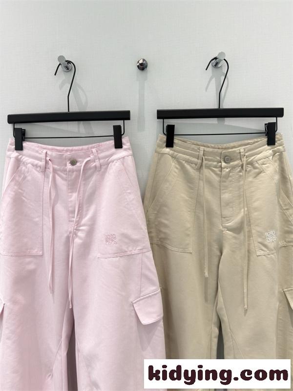 カーゴパンツ レディース LOEWE ワイドシルエット ハイウエスト ロエベ コピー 韓国ファッション-4