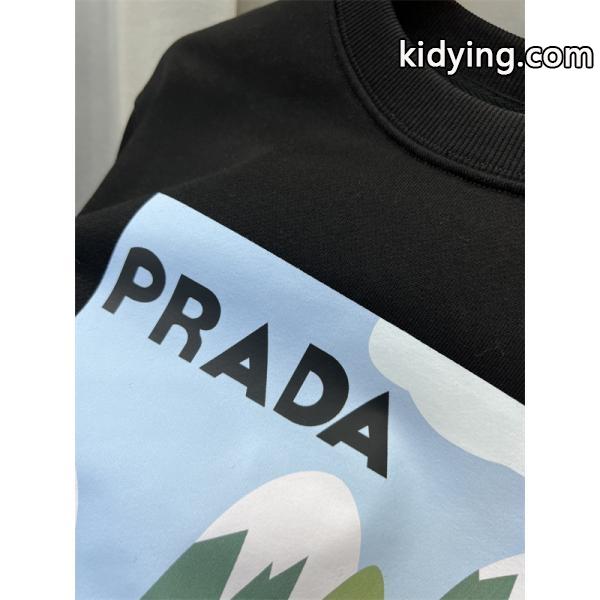 Prada プラダ 2025秋冬限定 ホワイト グラフィックプリントデザイン 柔らか カジュアル 偽物 スウェット-8