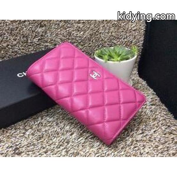 お買い得　　ラムスキン　マトラッセ　キルティング　ココマーク　小銭入れ　格安　二つ折り財布　ローズ_ _ブランド コピー 激安(日本最大級)-0