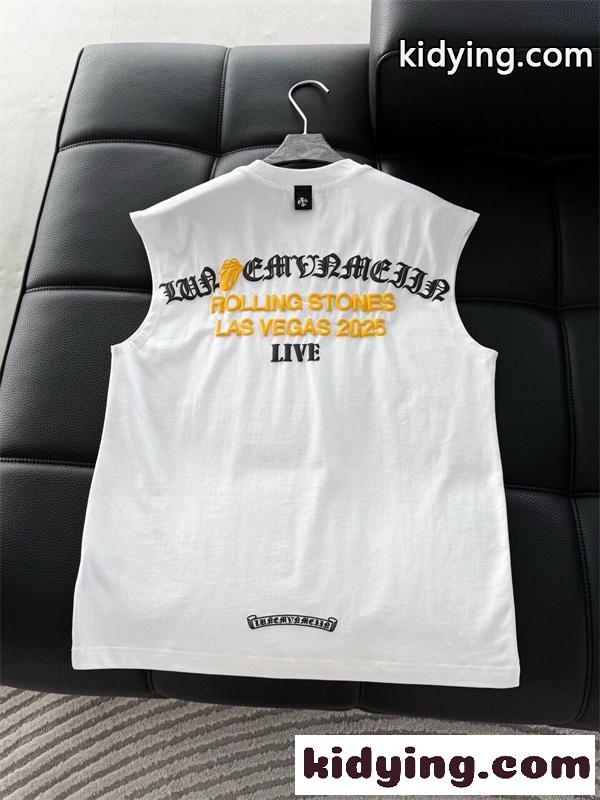 クロムハーツ コピー シンプル ミニロゴ ノースリーブ CHROME HEARTS ブラック タンクトップ 夏コーデ-2