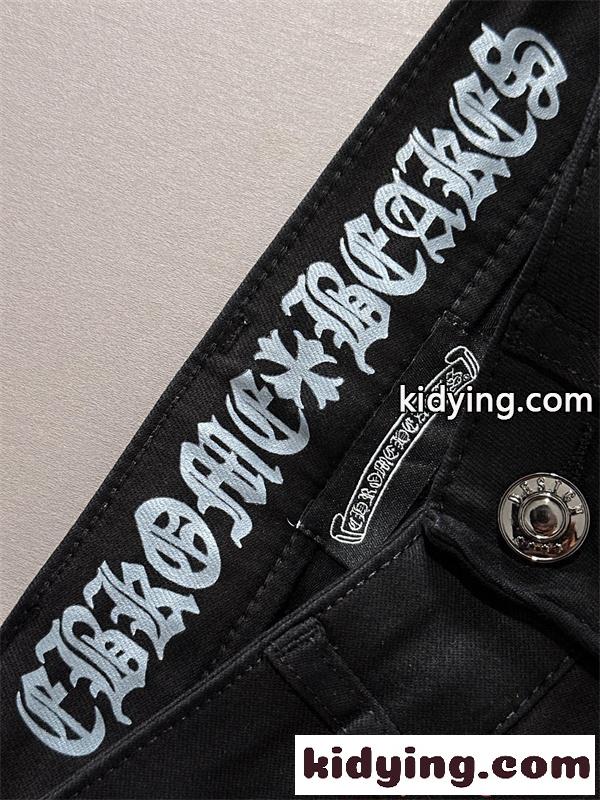 CHROME HEARTS  モード ブラックジーンズ 背面クロス装飾 個性派 ストリート クロムハーツ スーパーコピー-1