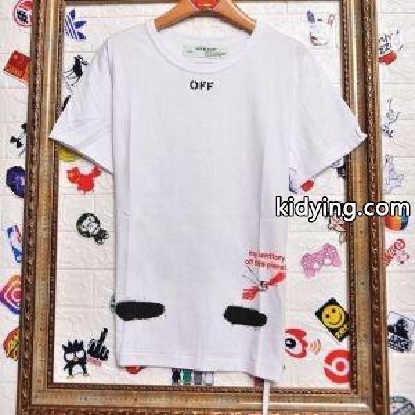 限定セール正規品保温性かわいい半袖ＴシャツOff-Whiteオフホワイト 激安合わせやすいブラックホワイトオレンジ-1