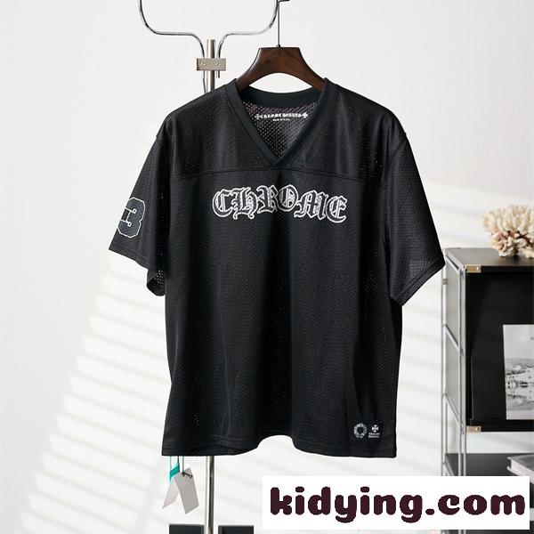 クロムハーツ コピー 半袖Tシャツ ロゴプリント 通気性 CHROME HEARTS 軽量 ストリート系 夏トップス-0