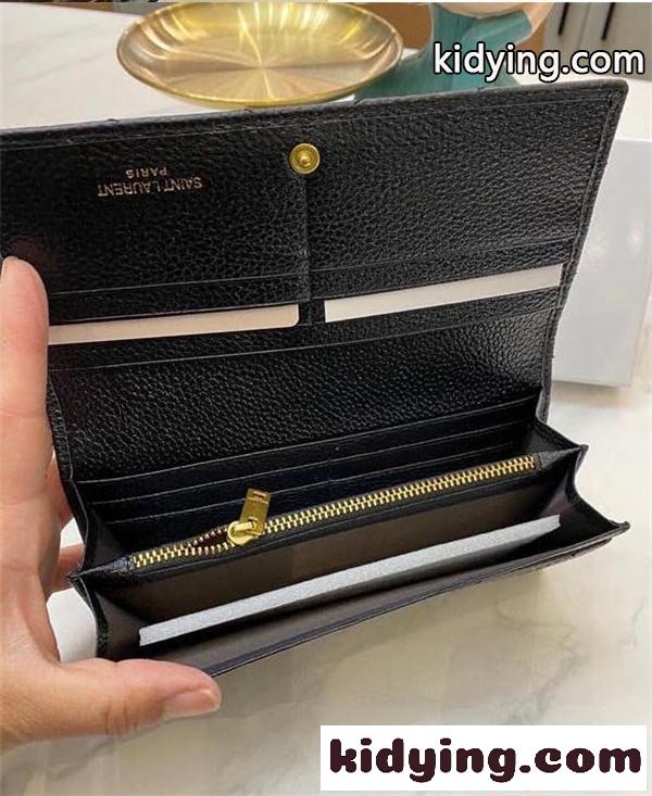 高級感溢れる サンローラン コピー 財布 ゴールド ブラック 収納便利 人気 Saint Laurent 大容量 シンプルエレガント-5