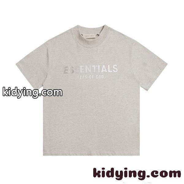 エッセンシャルズ 偽物 半袖Tシャツ ESSENTIALS ブラック プリント モード ユニセックス 着回し抜群 定番-1