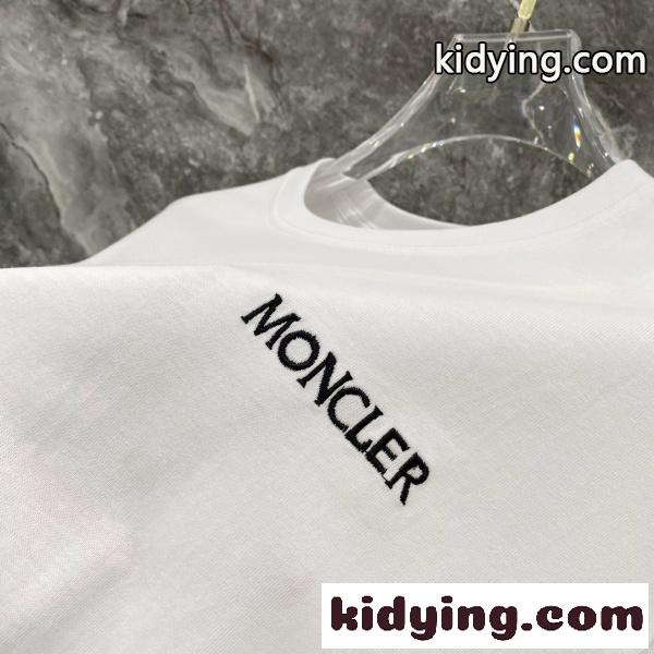 MONCLER モンクレール メンズ 半袖Tシャツ コットン ロゴ刺繍 シンプル 無地 クルーネック 定番 快適-7