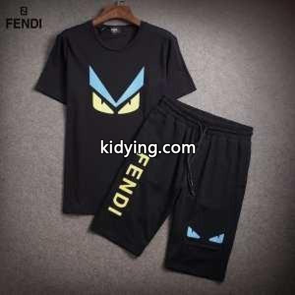 海外セレブ愛用 2015 フェンディ FENDI 半袖Tシャツ 上下セット 4色可選_フェンディ FENDI_ブランド コピー 激安(日本最大級)-1