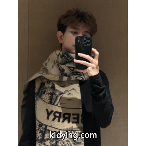 実用 防寒対策 グレー チェック マフラー 落ち着き配色 BURBERRY バーバリー コピー-1