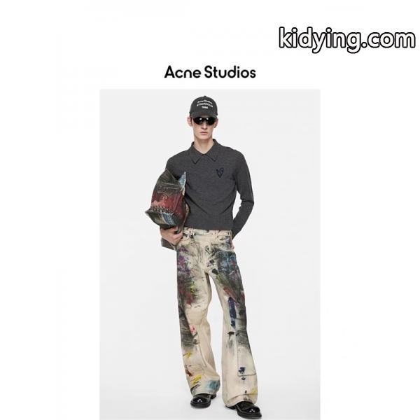ダークグレー × ベージュ POLO セーター ストゥディオズ Acne Studios 偽物 秋冬洗練された 注目-2