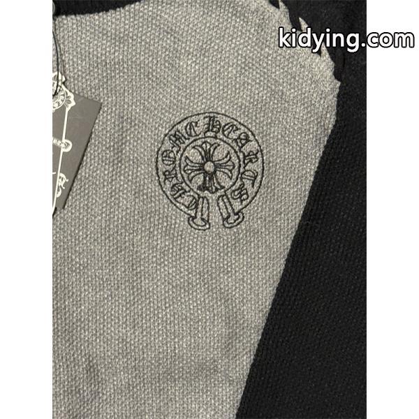上質編み地 バイカラー クロムハーツ Chrome Hearts コピー ニット 立体シルエット 高級感演出-1