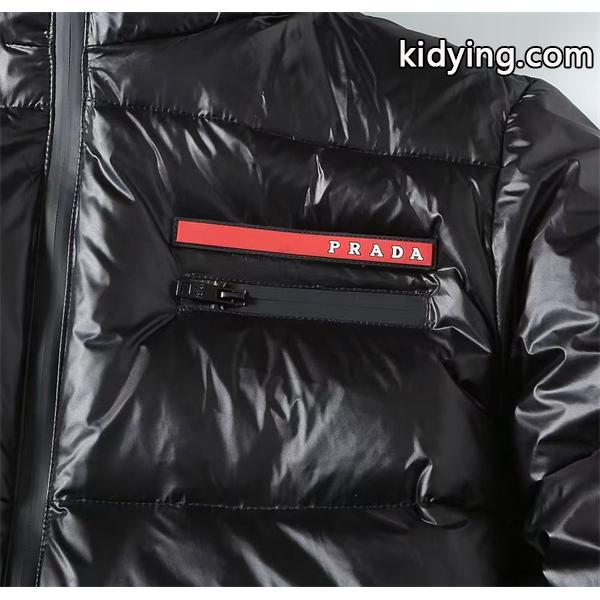 Prada プラダ 人気 ブラック レッドラインアクセント 高級 防寒 スーパーコピー ダウンジャケット-7