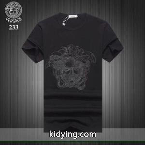 超激得100%新品着回し力の高い半袖ＴシャツVERSACEヴェルサーチ コピー通年活躍ブラックホワイトイエロー-1