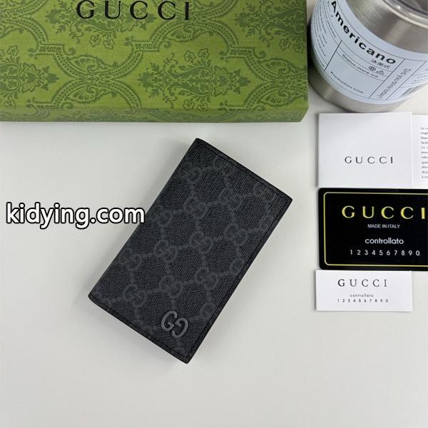 グッチ コピー 名刺入れ GGスプリーム キャンバス グレー シルバーGGロゴ N級品 メンズ GUCCI-0