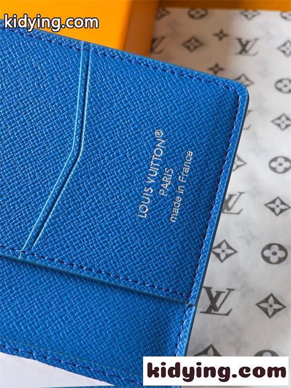 ルイヴィトン コピー Louis Vuitton M26798 二つ折り財布 ブルー モノグラム スポーツプリント コンパクトウォレット メンズ カード収納 小銭なし-6