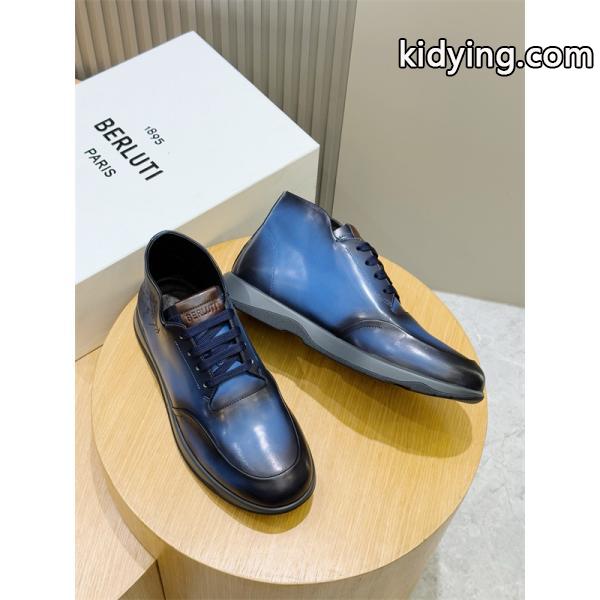洗練カラー 際立つ レザー ショートブーツ 都会派 バランス Berluti ベルルッティ コピー-6