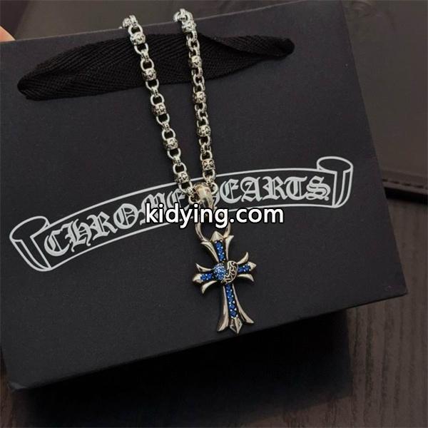 2026新登場 ブルーストーンクロス CHROME HEARTS クロムハーツ コピー ネックレス 上質-5