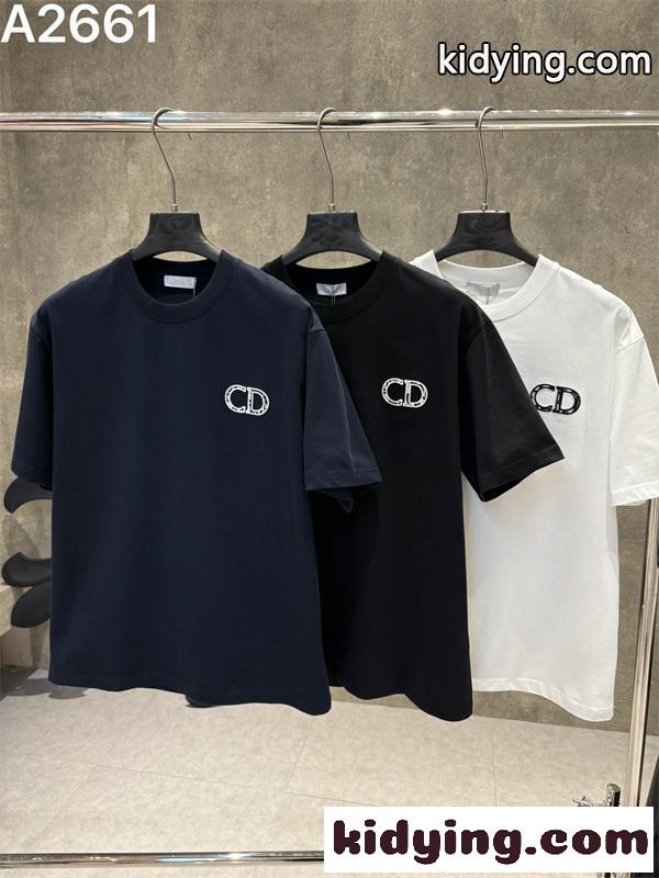 注目集結 ブラック DIOR ディオール コピー バックロゴインパクト モード系 半袖Tシャツ-4