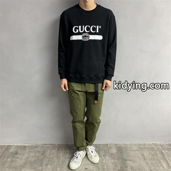 モノクロロゴ ホワイト グッチ GUCCI スーパーコピー パーカー ユニセックス ミニマル 2025秋冬コーデ-8