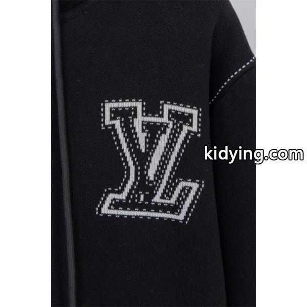 2025秋冬新作 高品質 ネイビーロゴ刺繍 Louis Vuitton ルイヴィトン コピー パーカー 最新コレクション-4