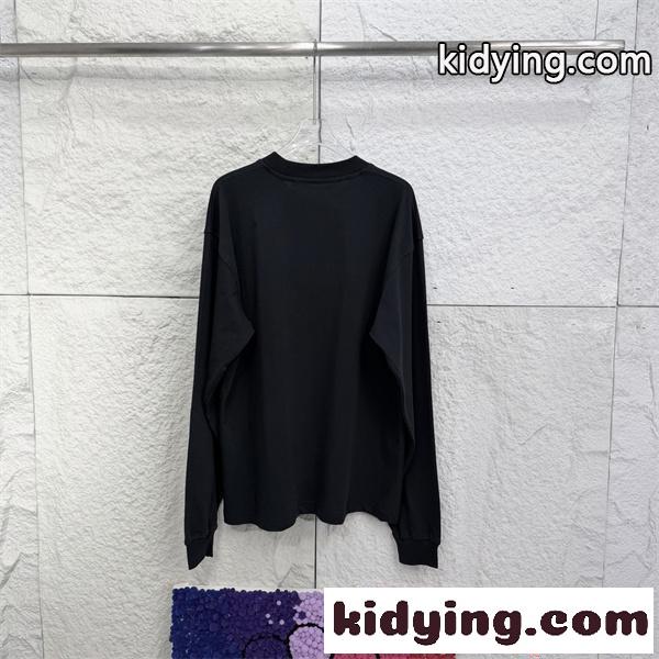 アレキサンダーワン コピー 長袖Tシャツ グラデーションロゴ Alexander wang モード系 ワイドフィット 春秋-1