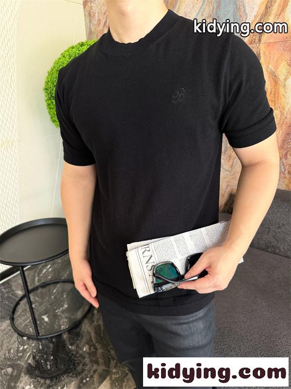アーバンニットポロ風Tシャツ ミニマルデザイン 上質素材 BERLUTI ベルルッティ コピー Tシャツ トレンド着回しアイテム-3