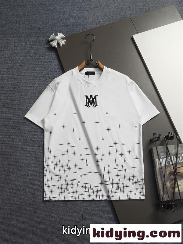 AMIRI Tシャツ ブラック 半袖 星柄グラデーション ストリート映え アミリ コピー 個性派-2
