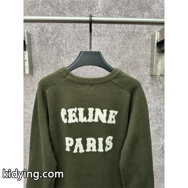 CELINE セリーヌ コピー ブラック 注目度上昇 ヴィンテージ調 大人映え ニット セーター-8