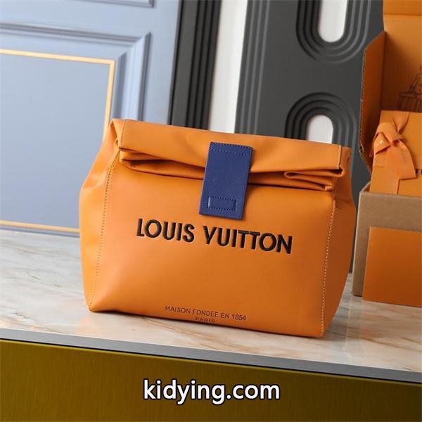オレンジ コントラストデザイン ロゴプリント ルイヴィトン コピー ハンドバッグ Louis Vuitton 冬の陽だまり-0