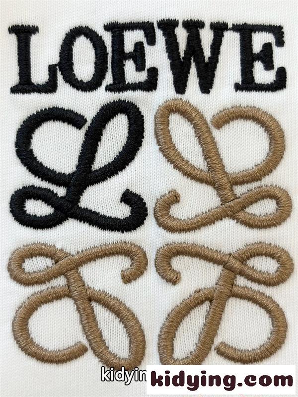 LOEWE ロエベ コピー 半袖Tシャツ 刺繍 クルーネック ミニマル 2026新作-5
